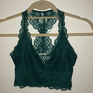 Kimchi Blue Scalloped Lace Emerald Bralette